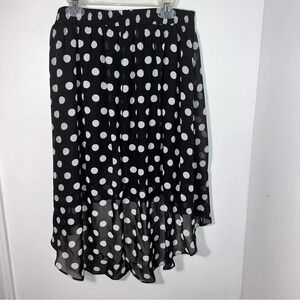 D-signed Disney girls XL elastic waist hi-low hem lined polkadot, midi skirt